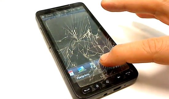 HTC HD2 με σπασμένη οθόνη