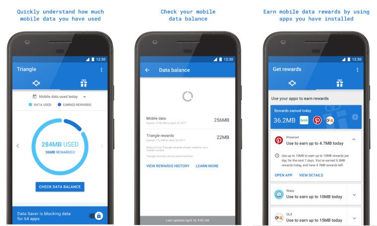 Google Triangle app