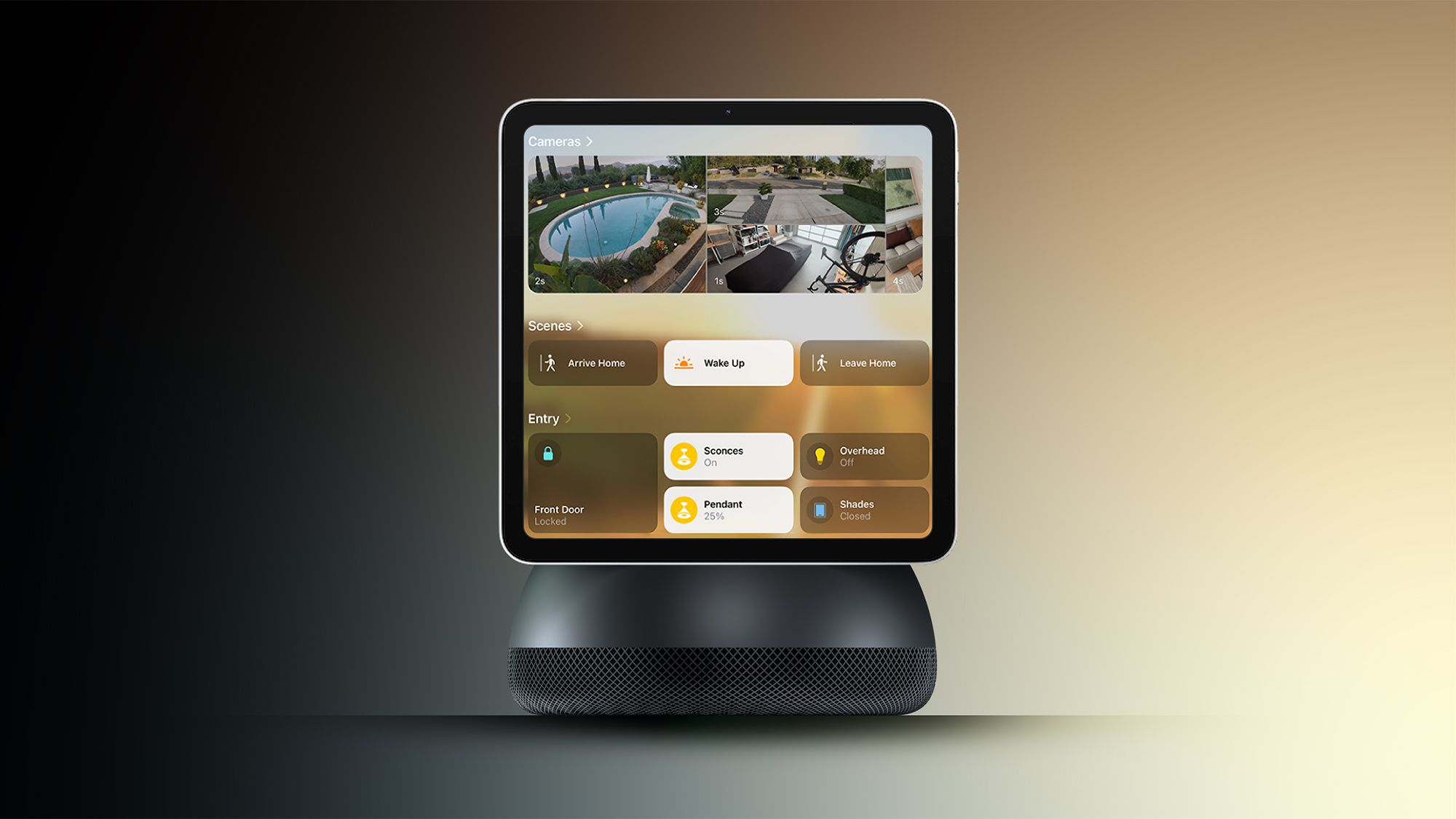 Κέντρο ελέγχου Home Hub με χαρακτηριστική θολωτή βάση