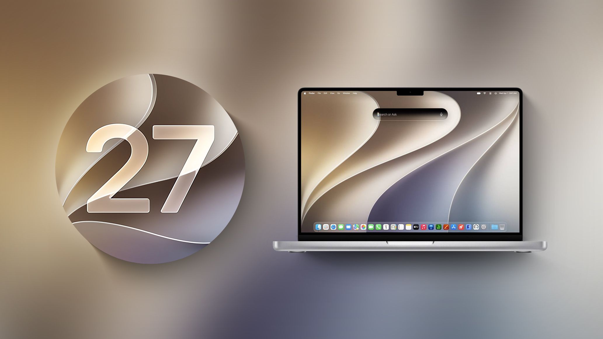 macOS 27 δίπλα σε MacBook Pro με macOS 27